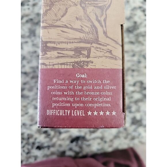 Egyptian Coin Trade Wood Brainteaser Puzzle by True Genius, New, 14+ - Picture 7 of 7